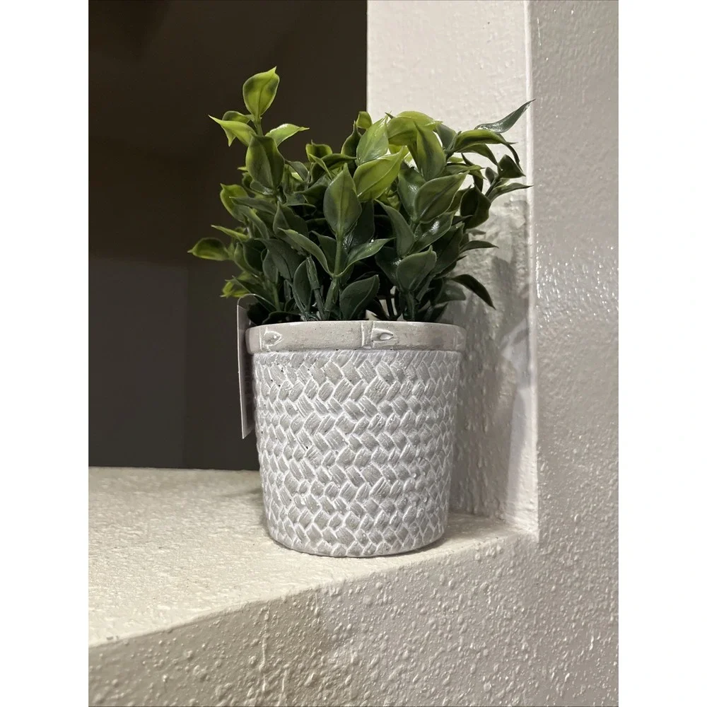 6 Pack Plants Ceramic Mini Artificial Greenery Potted Plants for Home Decor